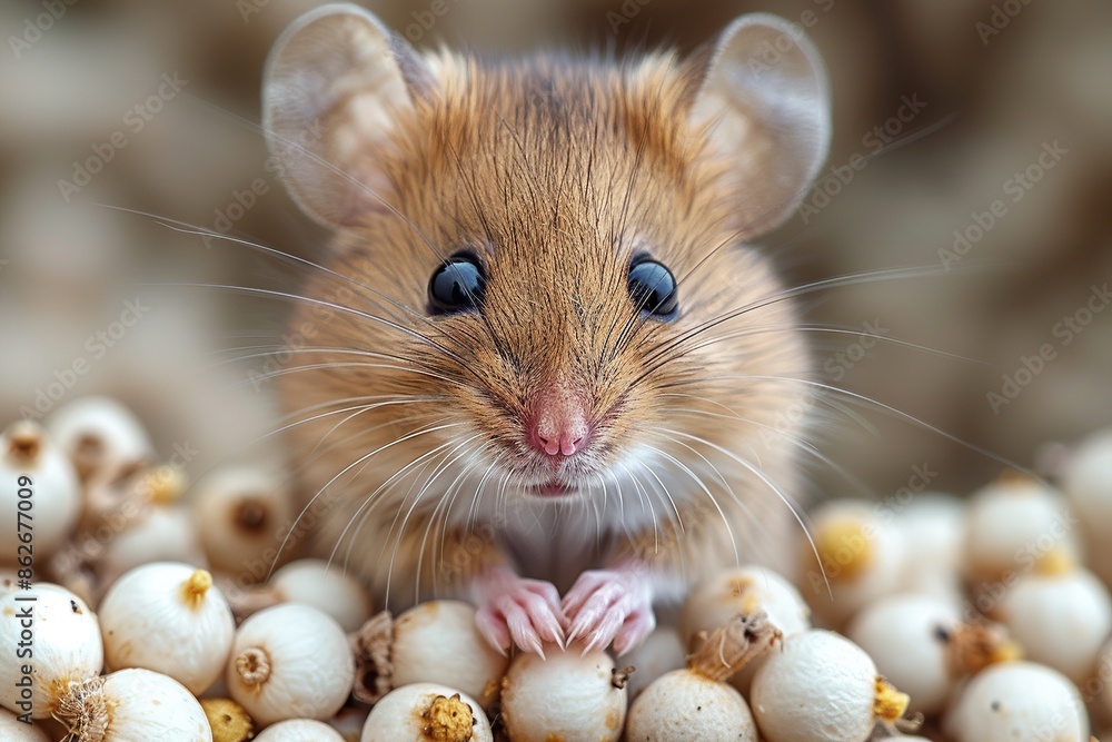 Cute Hamster Portrait on Soft Surface Cute Hamster Portrait on Soft Surface