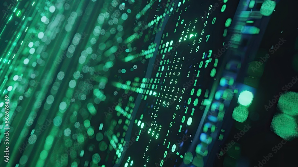 Green digital data on computer screen background Matrix style,background, free space. Green digital data on computer screen background Matrix style,background, free space.