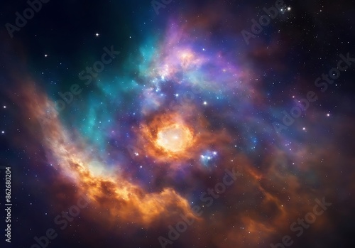 Colorful bright deep space galaxy cloud nebula. Stary night cosmos background wallpaper. Universe supernova background wallpaper.