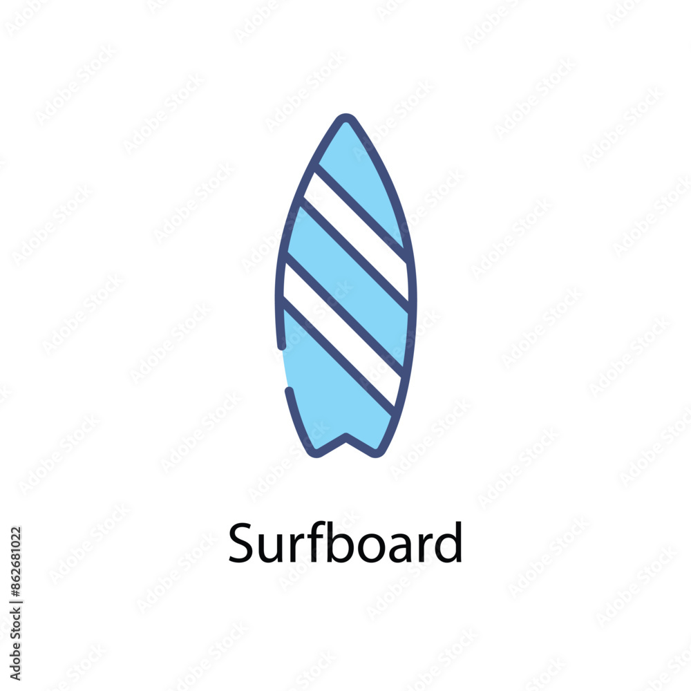 Surfboard vector icon