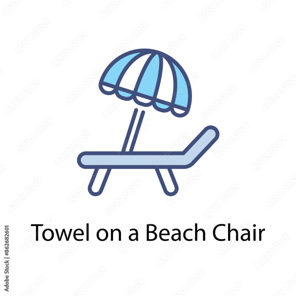 Towel on a Beach Chair vector icon Towel on a Beach Chair vector icon