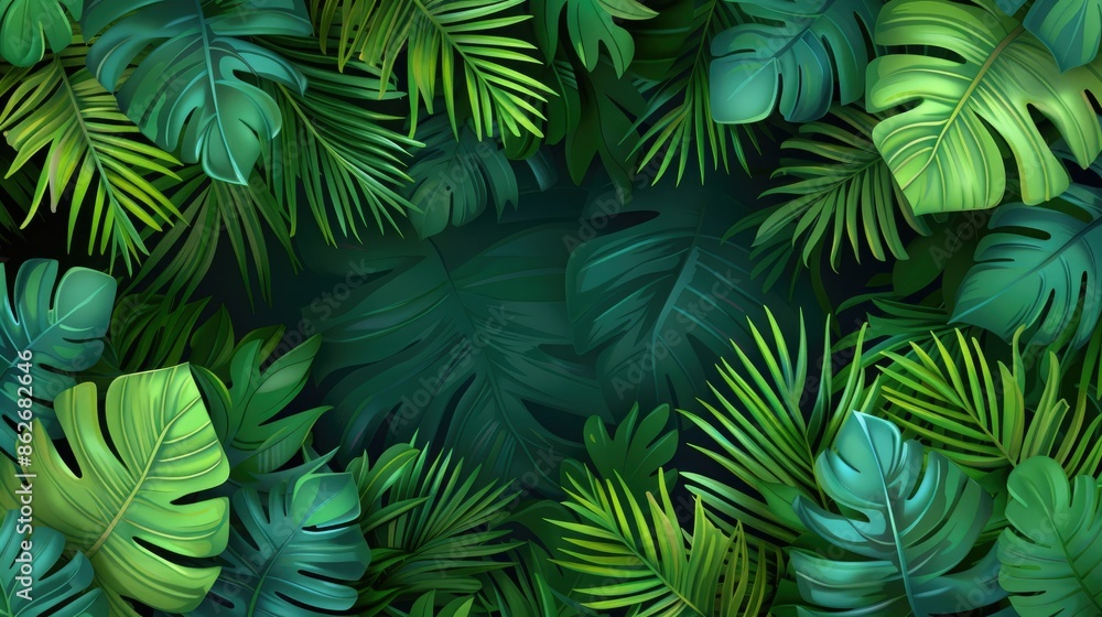 A Verdant Tapestry of Tropical Leaves A Verdant Tapestry of Tropical Leaves