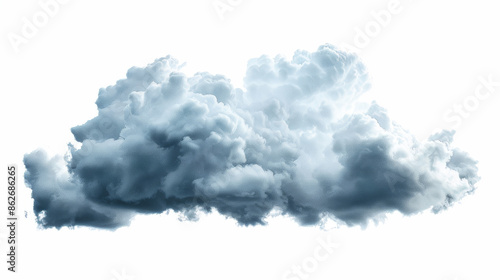 A picture of dark clouds just before rain. Clouds are isolated on white background.