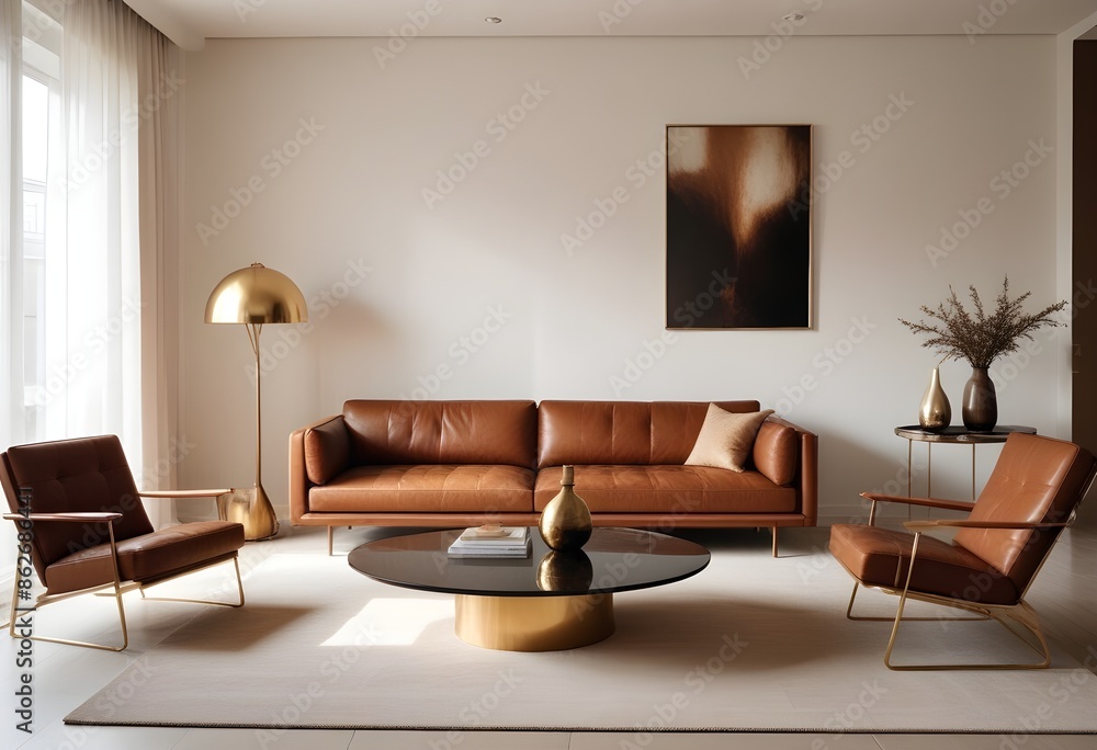 Fototapeta premium Photo interior modern design room 3d illustration