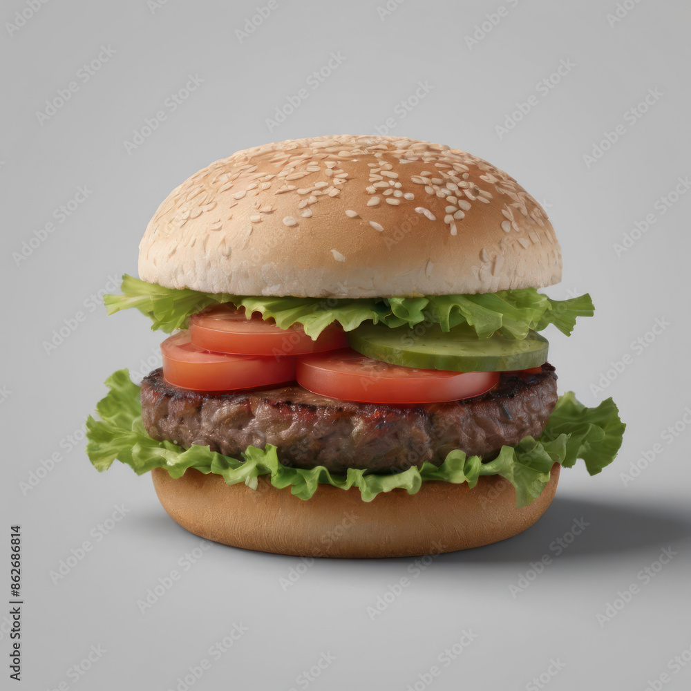 Hamburger Isolate is a classic fast food meal with lettuce, tomato, cheese, and beef patty. Hamburger Isolate is a classic fast food meal with lettuce, tomato, cheese, and beef patty.