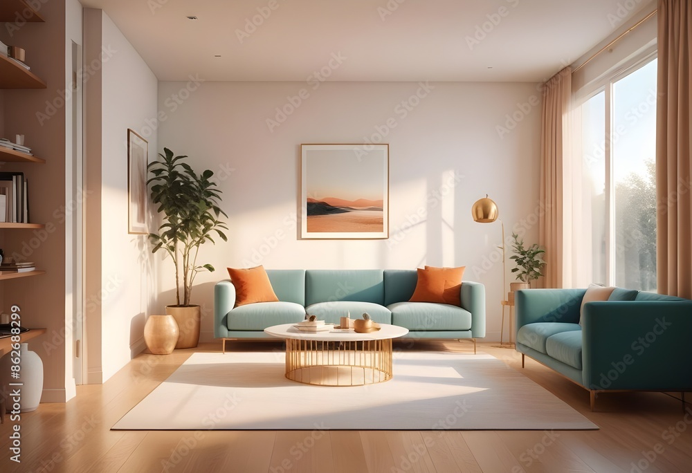 Photo interior modern design room 3d illustration Photo interior modern design room 3d illustration
