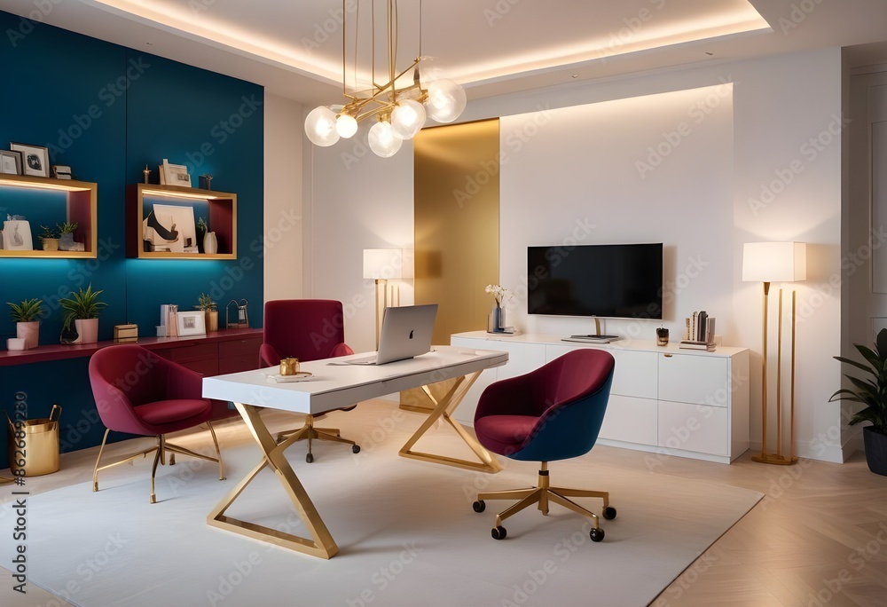 Fototapeta premium Photo interior modern design room 3d illustration