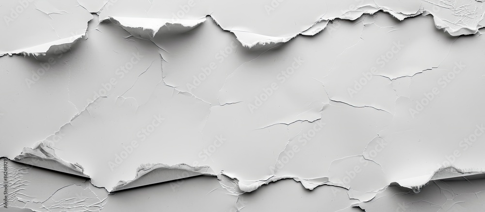 Collection of torn white paper on a gray background, providing a clean aesthetic with ample copy space image. Collection of torn white paper on a gray background, providing a clean aesthetic with ample copy space image.