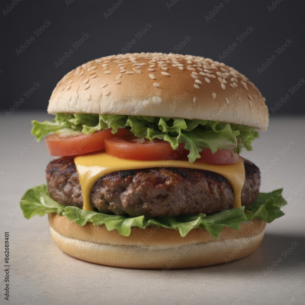 Hamburger Isolate is a classic fast food meal with lettuce, tomato, cheese, and beef patty. Hamburger Isolate is a classic fast food meal with lettuce, tomato, cheese, and beef patty.