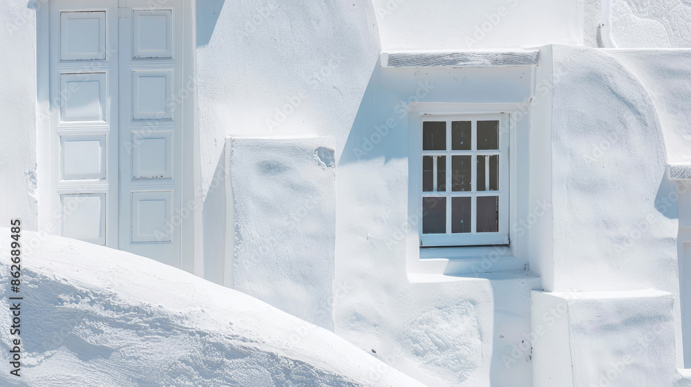White architecture in Santorini island White architecture in Santorini island