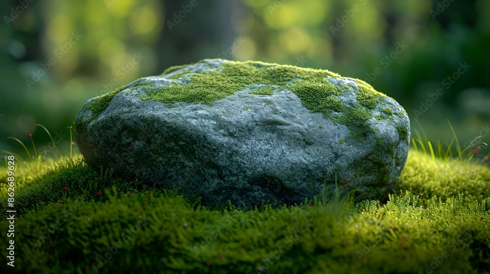 A solitary rock stands in the midst of a lush green field, creating a serene and picturesque scene.
A solitary rock stands in the midst of a lush green field, creating a serene and picturesque scene.