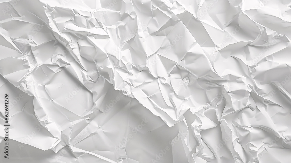 Obraz premium White Crumpled Paper Background Texture top view.