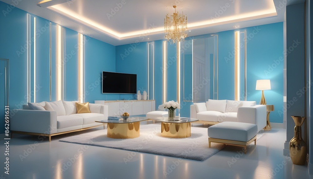 Photo interior modern design room 3d illustration Photo interior modern design room 3d illustration