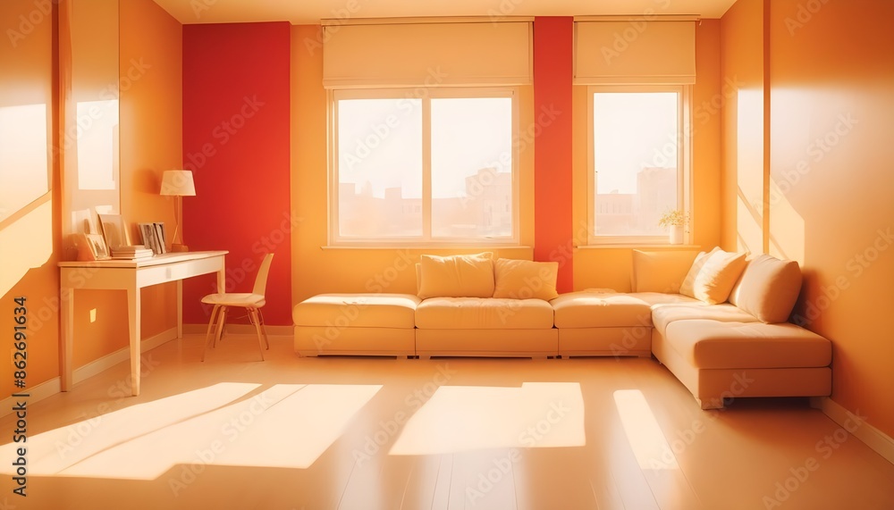 Fototapeta premium Photo interior modern design room 3d illustration