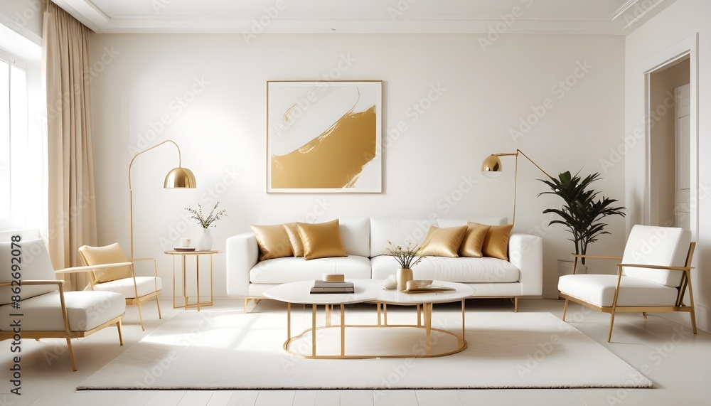 Fototapeta premium Photo interior modern design room 3d illustration