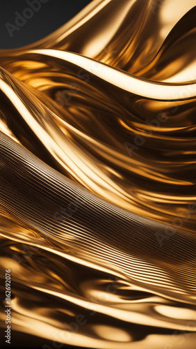 Flowing Elegance: A Captivating Golden Waves Background