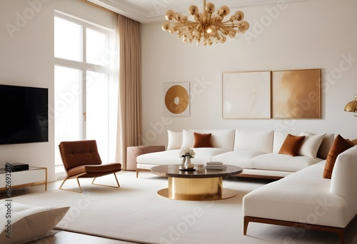 Photo interior modern design room 3d illustration