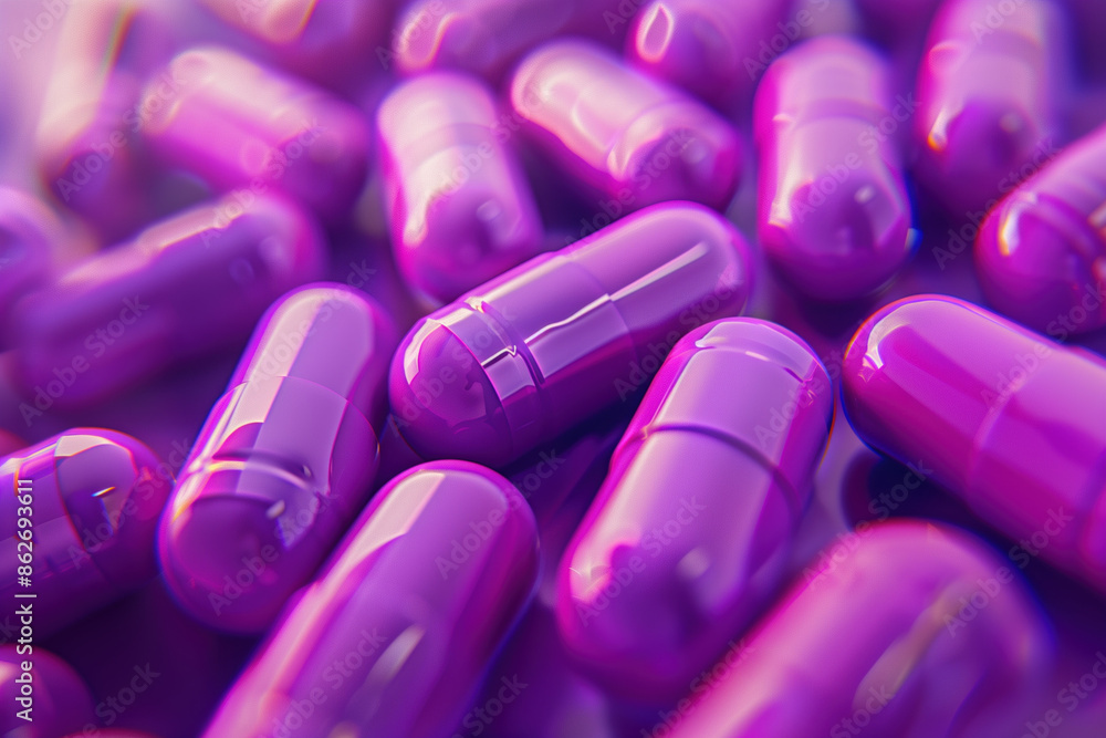Purple capsules in high detail Purple capsules in high detail