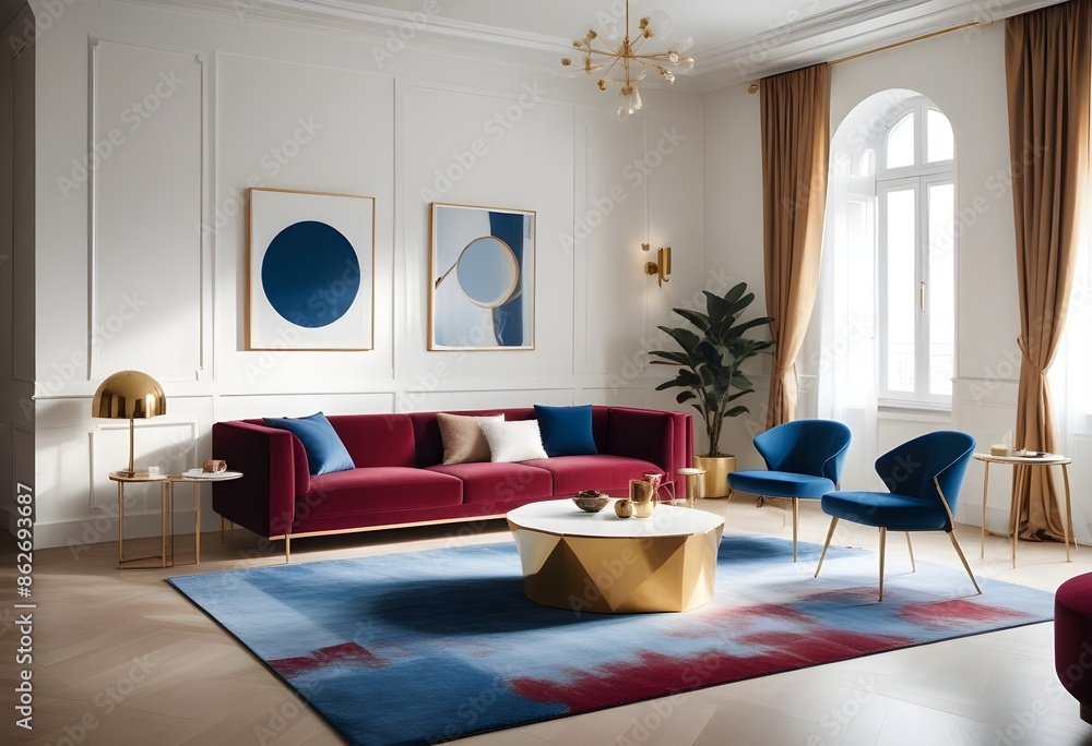 Photo interior modern design room 3d illustration Photo interior modern design room 3d illustration