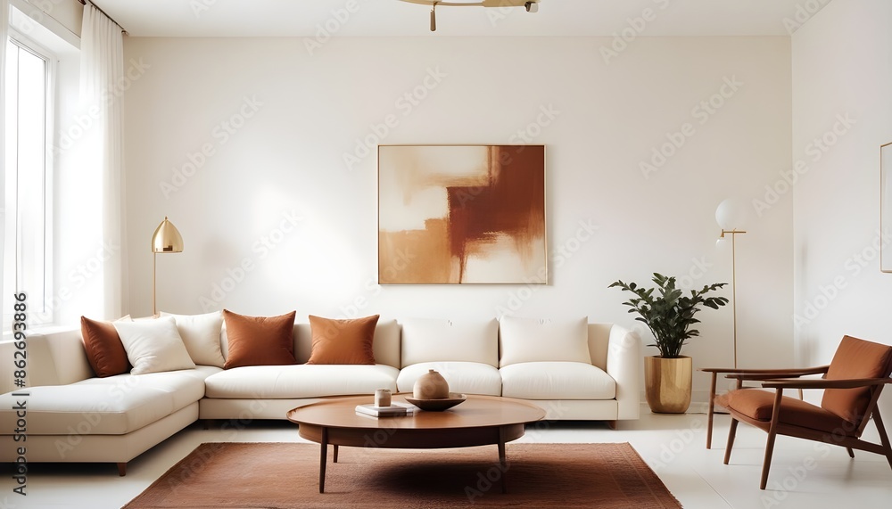 Fototapeta premium Photo interior modern design room 3d illustration