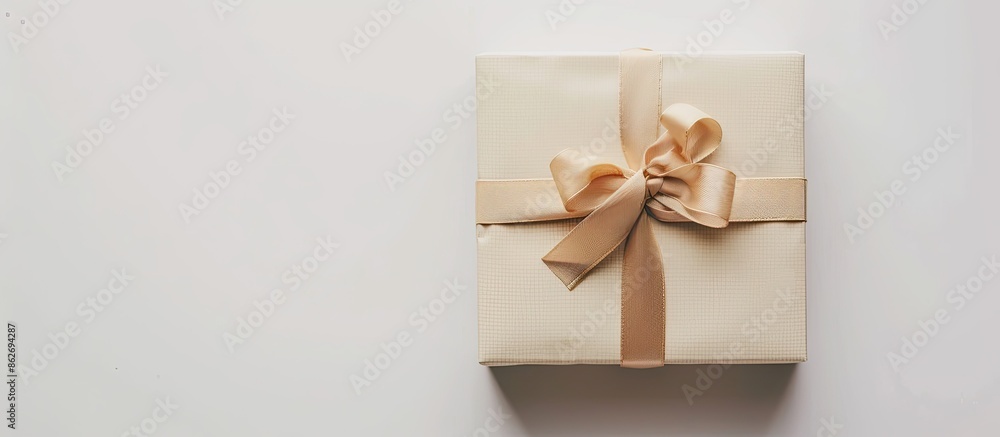 Present box with elegant design, suitable for any occasion, set against a white background with copy space image. Present box with elegant design, suitable for any occasion, set against a white background with copy space image.