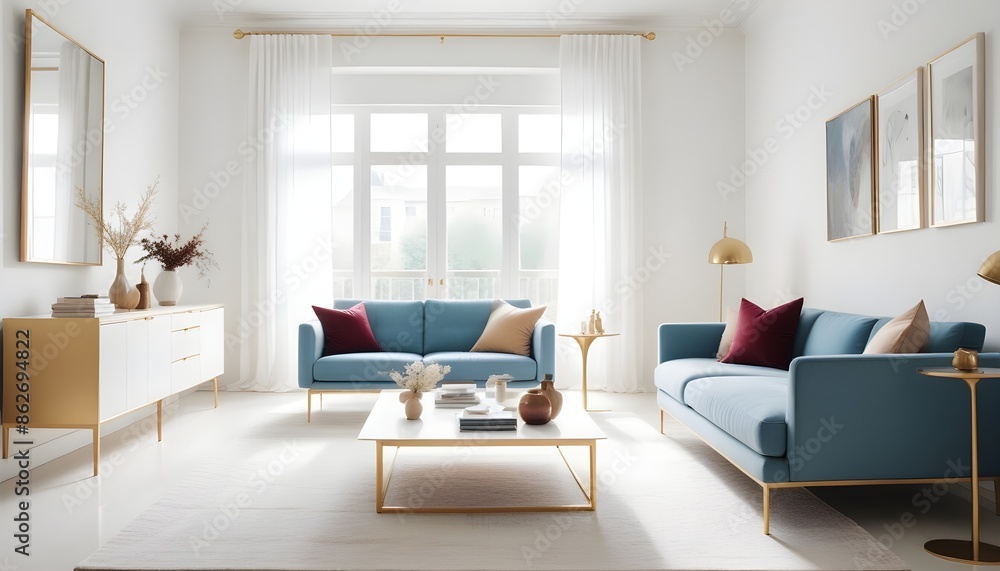 Fototapeta premium Photo interior modern design room 3d illustration