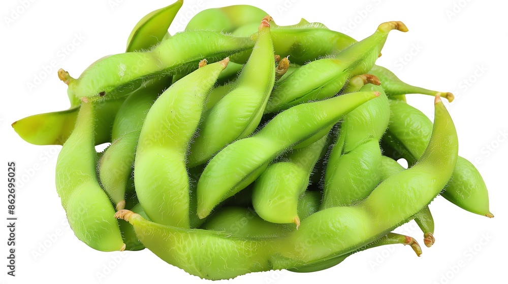 Edamame, steamed and salted soybeans, simple and healthy, symmetrically placed and isolated , perfect for vegetarian snacks or side dish promotions Edamame, steamed and salted soybeans, simple and healthy, symmetrically placed and isolated , perfect for vegetarian snacks or side dish promotions