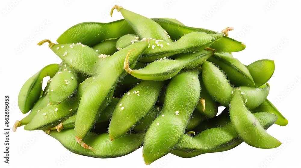 Edamame, steamed and salted soybeans, simple and healthy, symmetrically placed and isolated , perfect for vegetarian snacks or side dish promotions Edamame, steamed and salted soybeans, simple and healthy, symmetrically placed and isolated , perfect for vegetarian snacks or side dish promotions