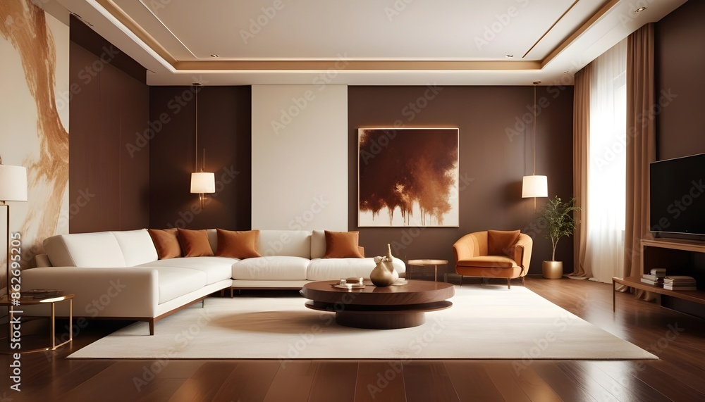 Fototapeta premium Photo interior modern design room 3d illustration