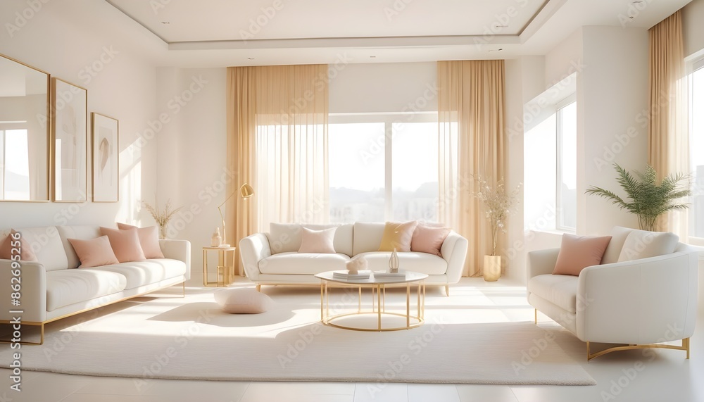 Fototapeta premium Photo interior modern design room 3d illustration