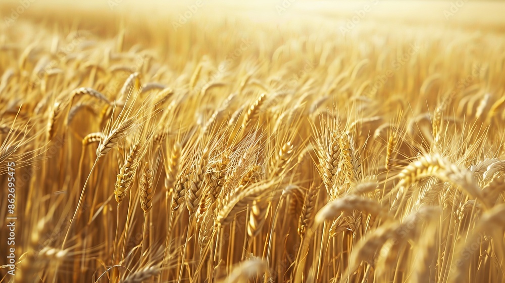 Golden Wheat Field Under Bright Sky Golden Wheat Field Under Bright Sky