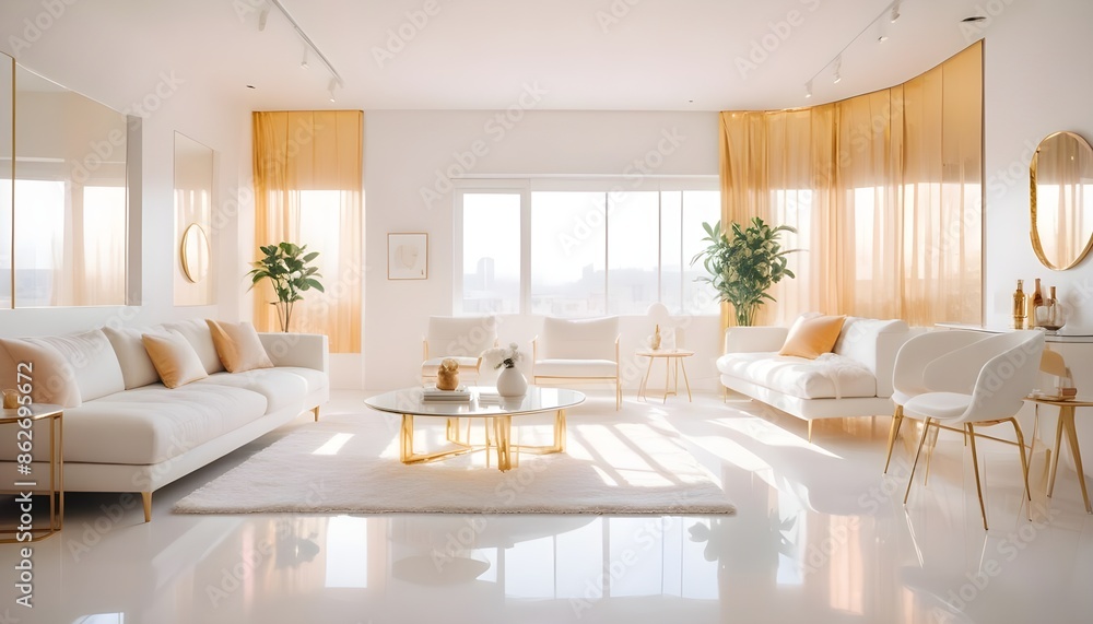 Fototapeta premium Photo interior modern design room 3d illustration