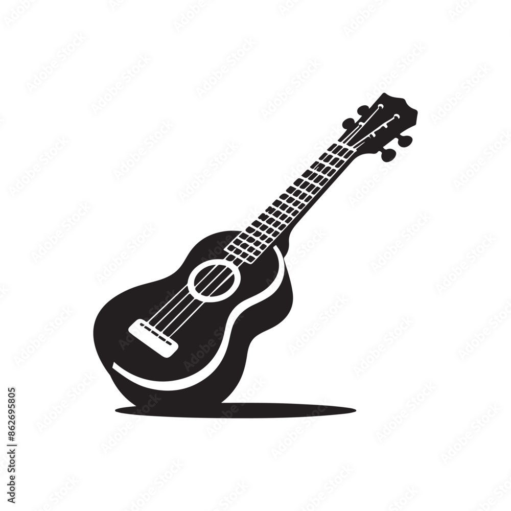 acustic, guitar, icon, abstract, vector, logo, design, isolated, art ...