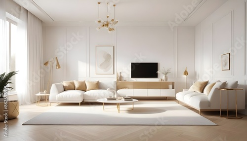 Photo interior modern design room 3d illustration