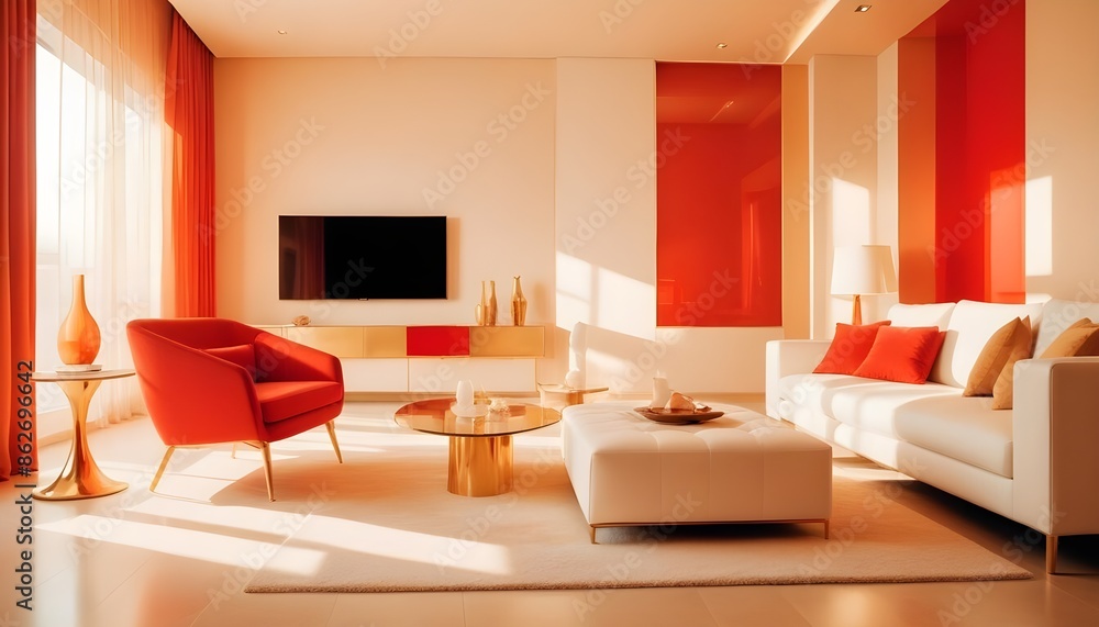 Fototapeta premium Photo interior modern design room 3d illustration