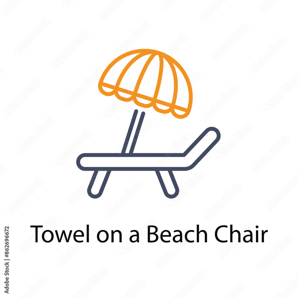Towel on a Beach Chair vector icon Towel on a Beach Chair vector icon