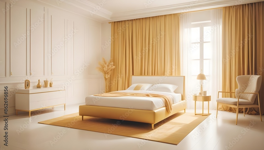 Fototapeta premium Photo interior modern design room 3d illustration