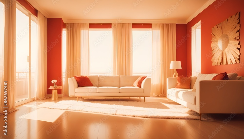 Fototapeta premium Photo interior modern design room 3d illustration