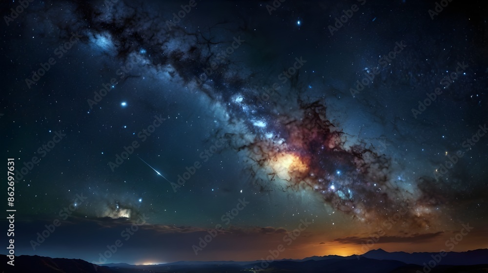 A universe background showcasing the awe-inspiring with distant galaxies and clusters of stars A universe background showcasing the awe-inspiring with distant galaxies and clusters of stars