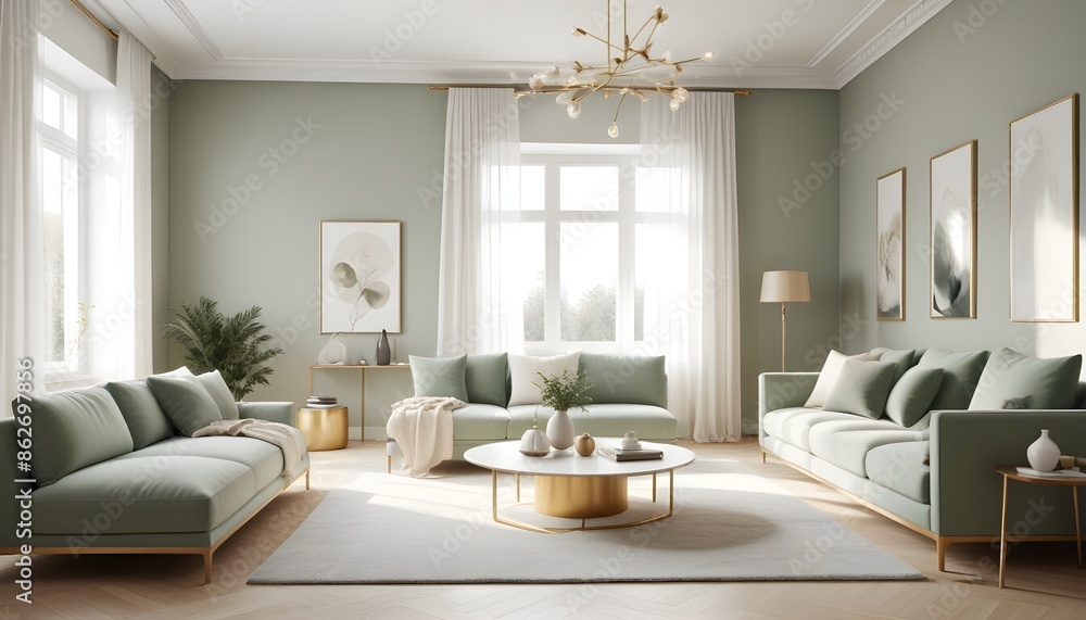 Fototapeta premium Photo interior modern design room 3d illustration