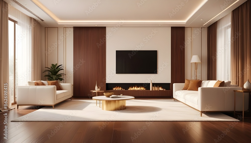 Fototapeta premium Photo interior modern design room 3d illustration