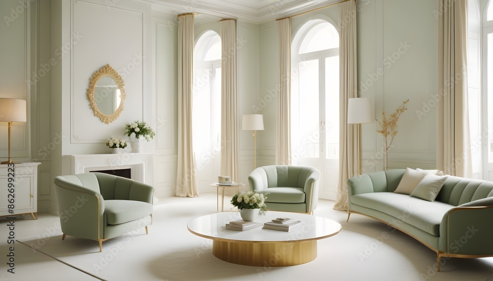 Fototapeta premium Photo interior modern design room 3d illustration