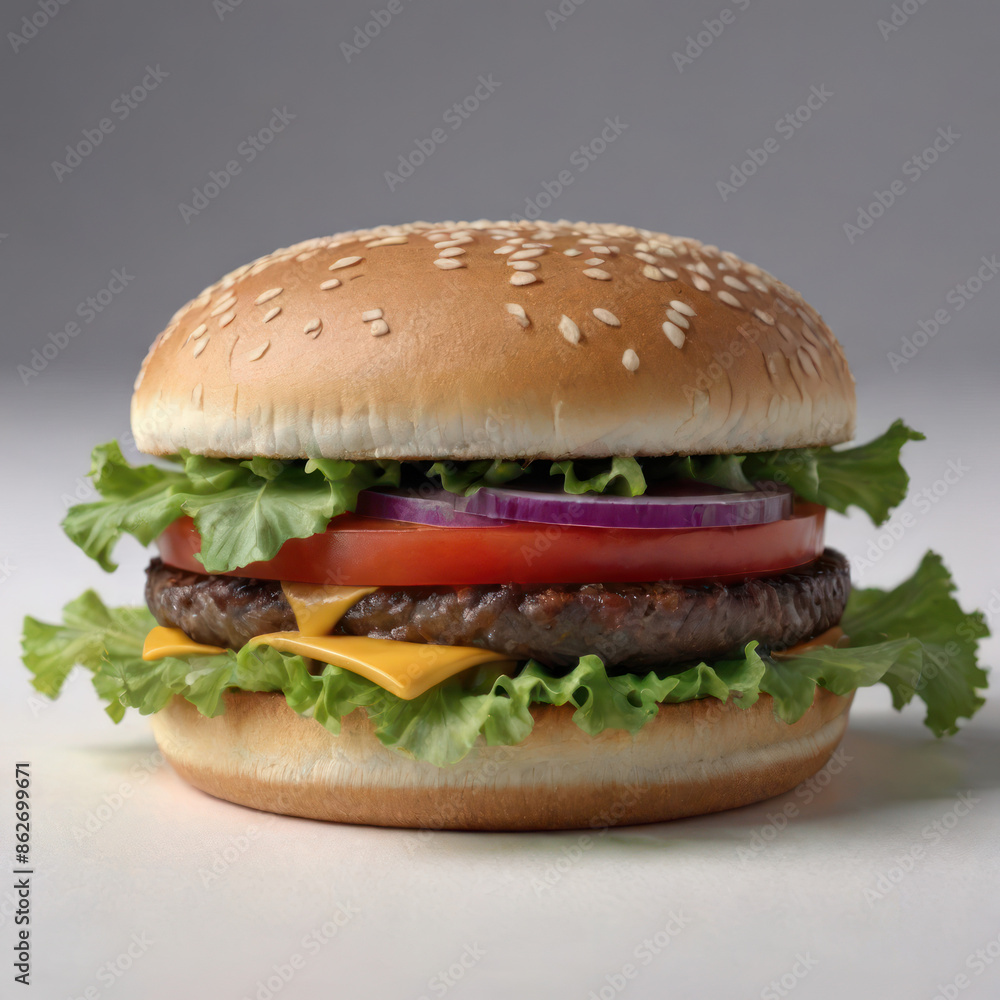Hamburger Isolate is a classic fast food meal with lettuce, tomato, cheese, and beef patty. Hamburger Isolate is a classic fast food meal with lettuce, tomato, cheese, and beef patty.