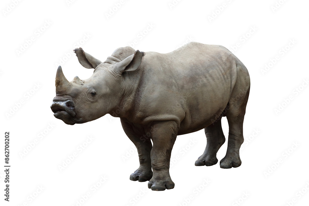 White rhinoceros isolated on transparent background png file White rhinoceros isolated on transparent background png file