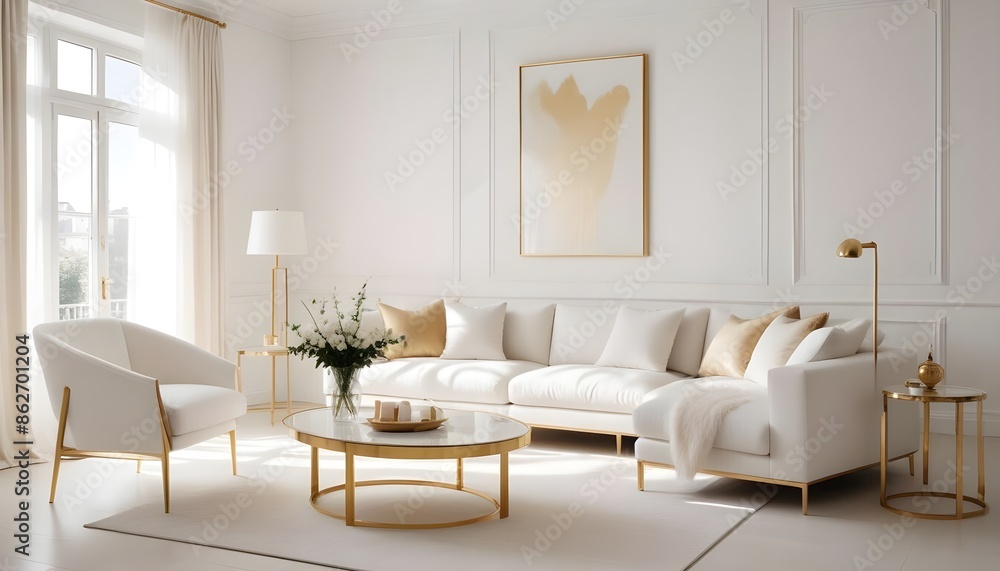 Fototapeta premium Photo interior modern design room 3d illustration