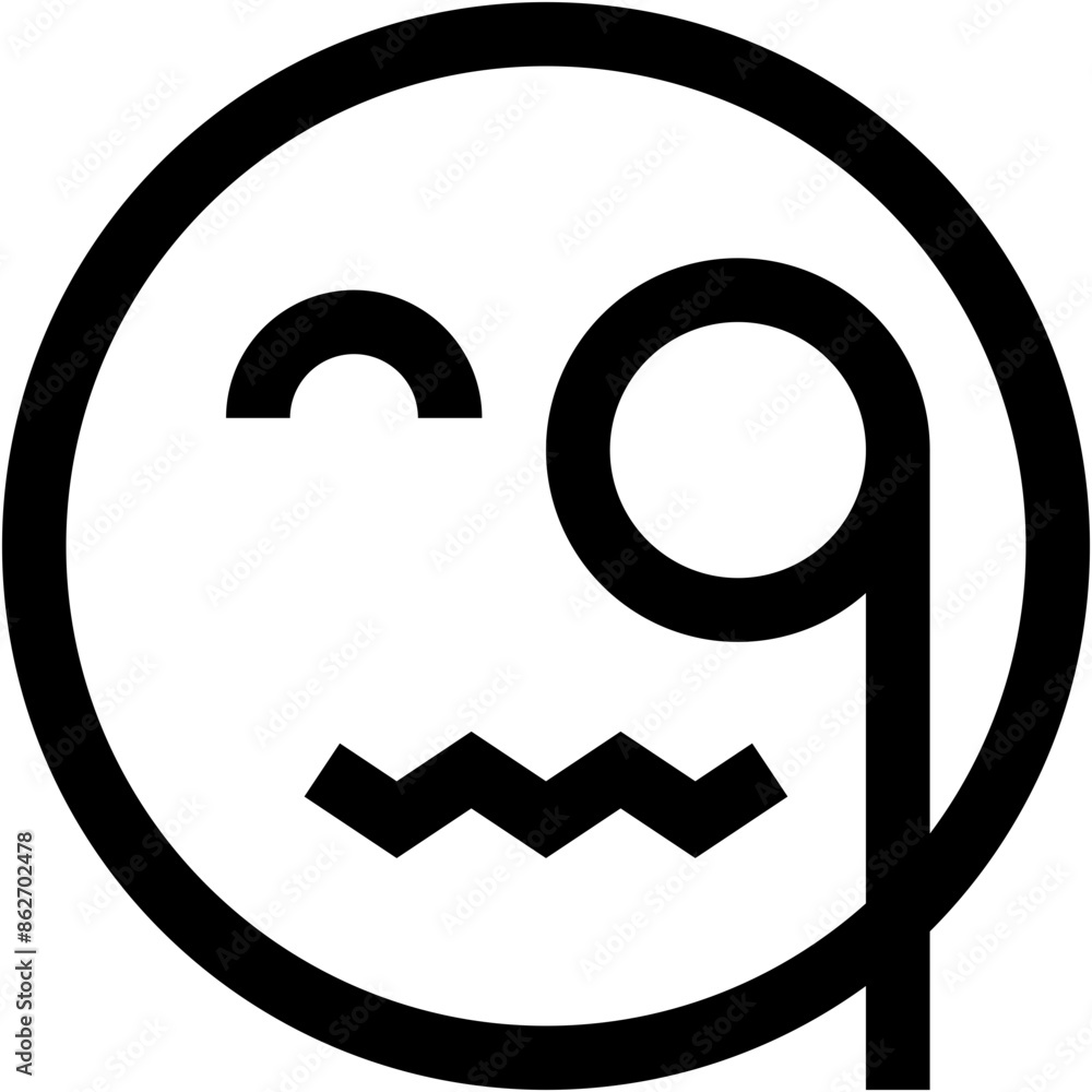 Vector Icon Monocle, emoji, emotion, smiley, feelings Vector Icon Monocle, emoji, emotion, smiley, feelings