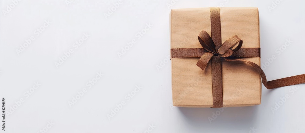 Present box with elegant design, suitable for any occasion, set against a white background with copy space image. Present box with elegant design, suitable for any occasion, set against a white background with copy space image.