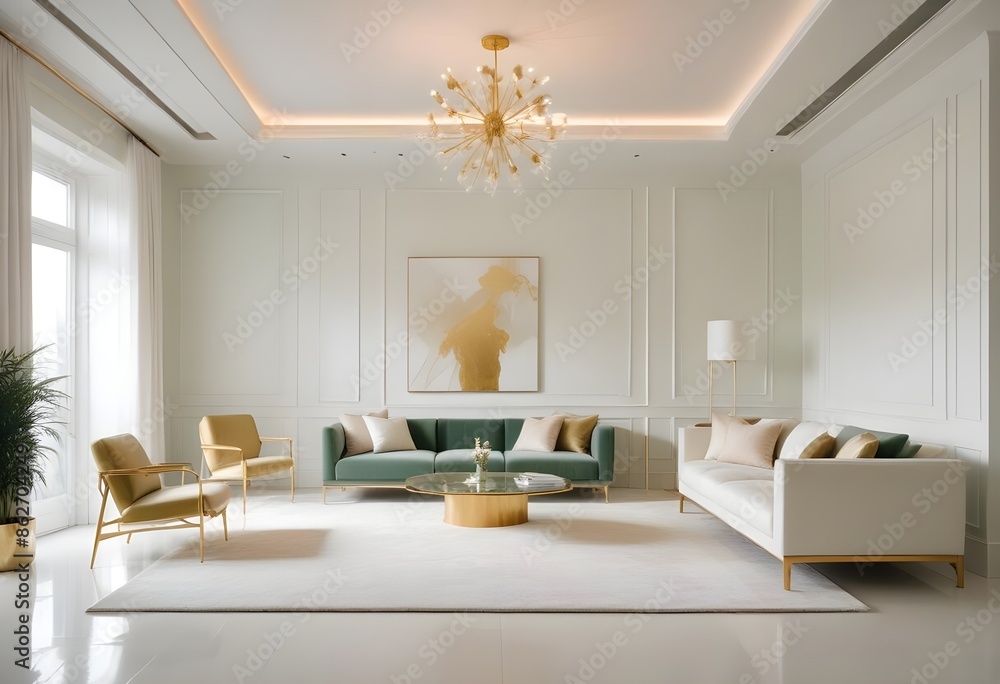 Fototapeta premium Photo interior modern design room 3d illustration