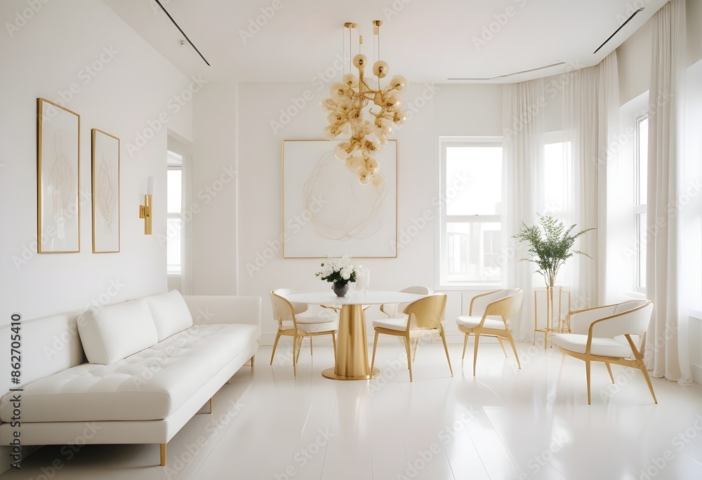 Fototapeta premium Photo interior modern design room 3d illustration