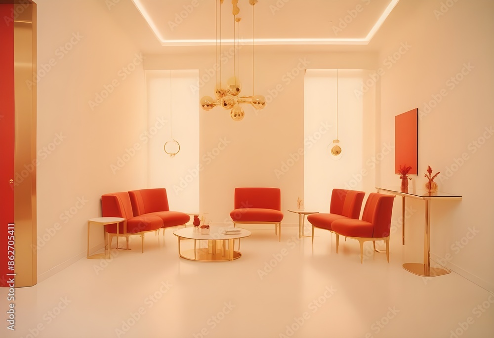 Fototapeta premium Photo interior modern design room 3d illustration